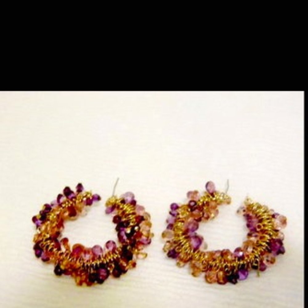 Real Collectibles by Adrienne Amethyst Pierce Hoop Earrings